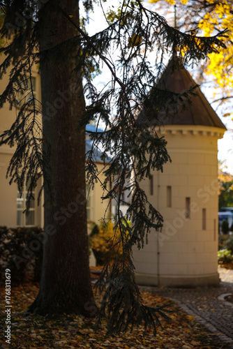 Pałac, Park, Mała Wieś, Poland, mazowieckie , jesień, kolory