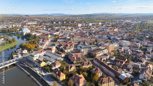 City, architecture, square, Uherské Hradiště, center, history, fountain, church, trees, cathedral