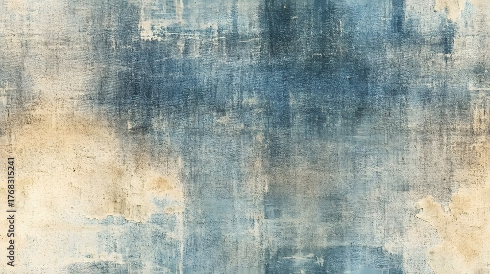 Obraz premium Aged surface texture features distressed blue and beige overlay