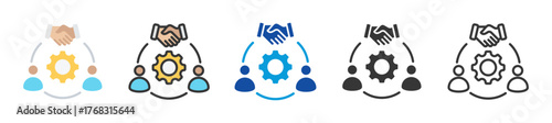 cooperation icon set multi style various collection