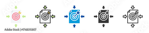 objectives alignment icon set multi style various collection