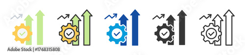 operational efficiency icon set multi style various collection