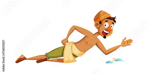 Indian village man best cartoon character for animation video
