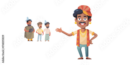 Indian village man best cartoon character for animation video
