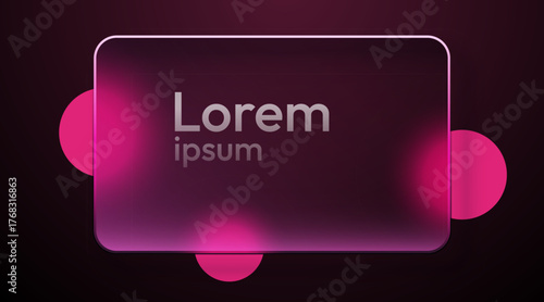 Modern glassmorphism frame on a dark background.