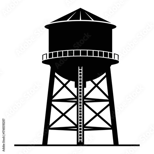 water tower isolated on white