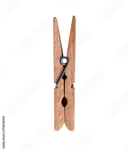 Cuadro en lienzo A wooden clothes peg isolated. A cutout clothespin.