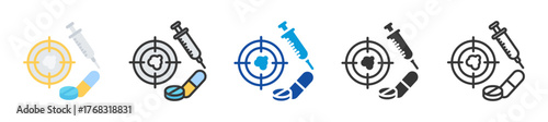 targeted therapy icon set multi style various collection