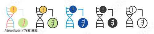genetic disorder icon set multi style various collection