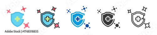 disease susceptibility icon set multi style various collection