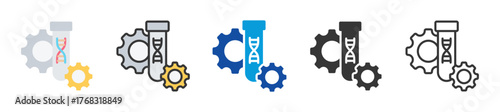 gene editing icon set multi style various collection
