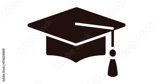 A graduation cap symbolizes academic achievement and higher education.