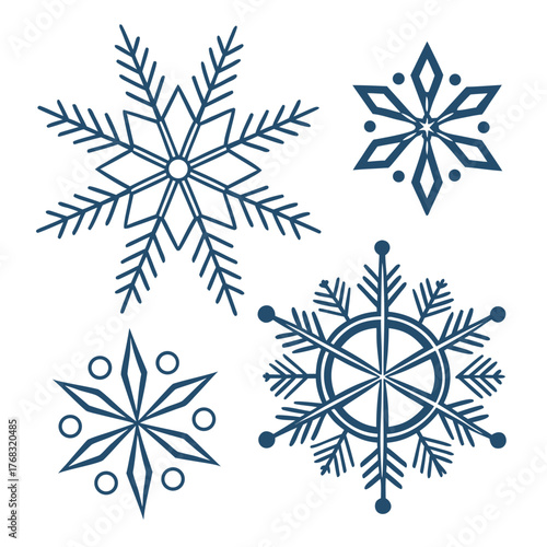 Collection of snowflakes in various designs