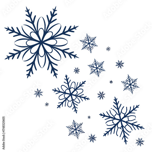 Illustration of blue snowflakes for winter designs