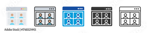 virtual meeting icon set multi style various collection