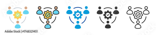 teamwork icon set multi style various collection