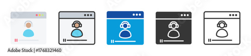 video conferencing icon set multi style various collection