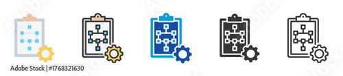 workflow management icon set multi style various collection
