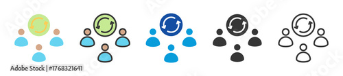 team dynamics icon set multi style various collection