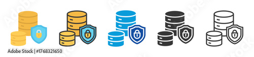 data security icon set multi style various collection