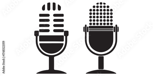 Microphone with sound wave icon. microphone icon with sound waves digital audio recording device.Voice message and podcast symbol.Audio speech podcast mic symbol on transparent background