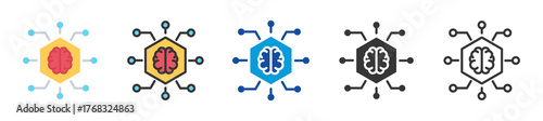 artificial intelligence icon set multi style various collection