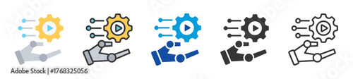automation technology icon set multi style various collection