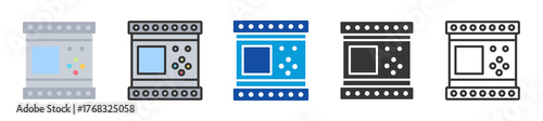 programmable logic controller icon set multi style various collection