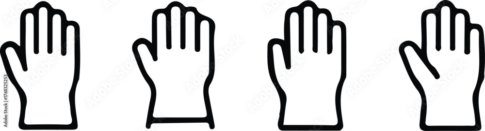 Obraz premium hand wave line icon set vector design 