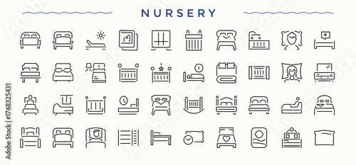Nursery linear icon collection. Plant icon. Icons for UI designs. Contain linear sign farm, agro, land and more. Signs for web and mobile app.