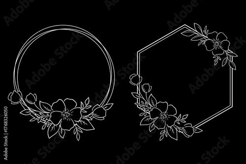 Set of frame in eastern tradition. Stylized with henna tattoos decorative pattern for decorating covers for book, notebook, casket, magazine, postcard and folder. Flower border in mehndi style.