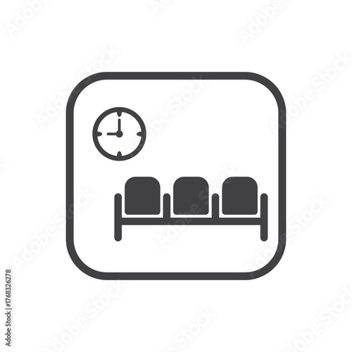 vector design of waiting room chair icon.