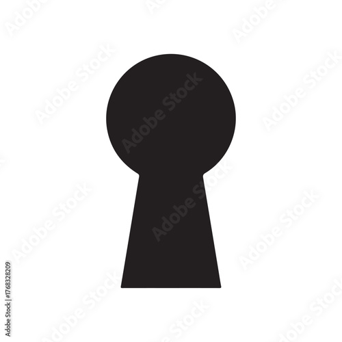 Keyhole icon vector silhouette isolated on white background