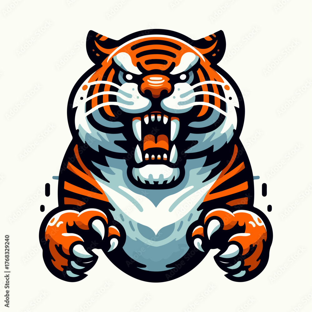 Fototapeta premium flat illustration of a tiger