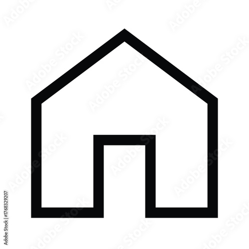 Modern outline house icon for homepage and main page navigation.