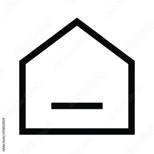 Modern outline house icon for homepage and main page navigation.