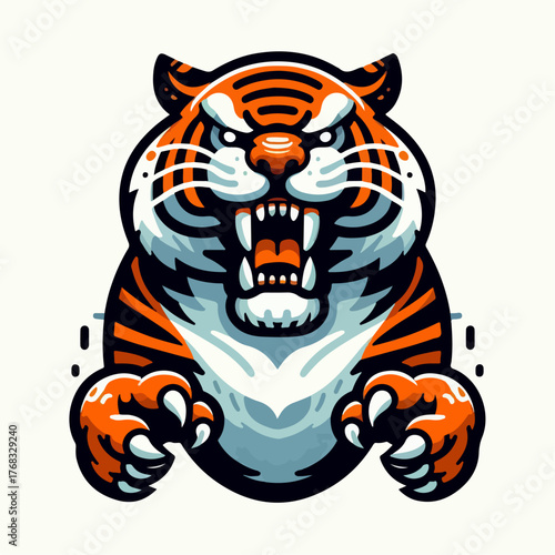 flat illustration of a tiger