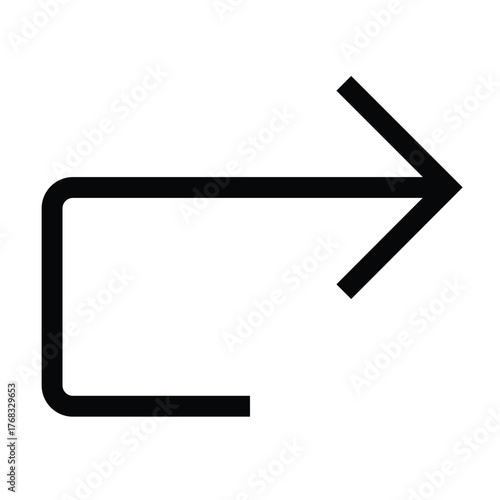 Outline forward arrow icon for next page or advance action.