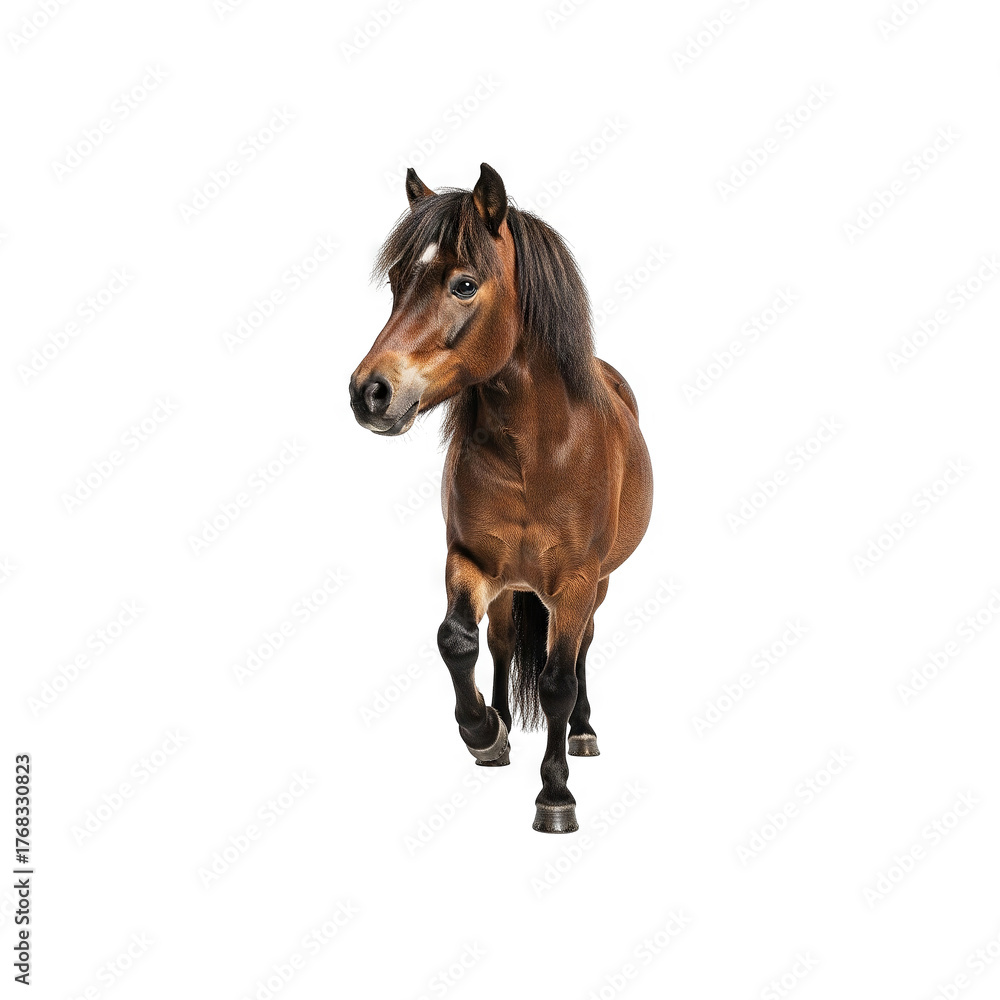 Obraz premium Brown horse galloping forward Generative AI
