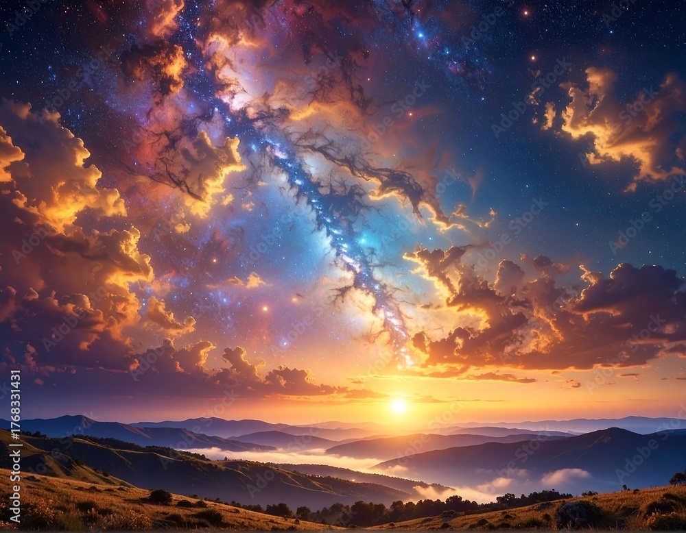 Fototapeta premium sunset in the mountains