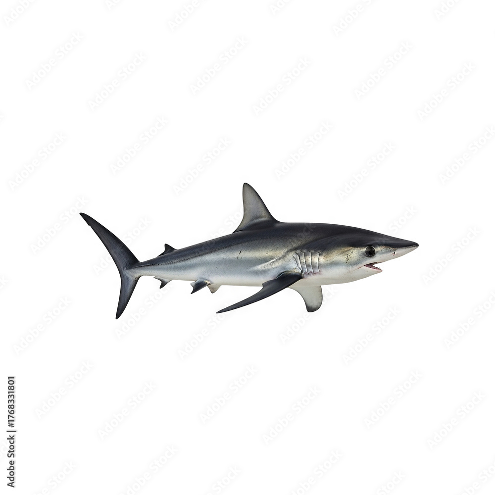 Naklejka premium Fierce shark in deep waters Generative AI