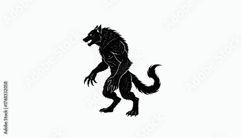 Fearsome werewolf creature illustration, a menacing beast for horror and fantasy designs