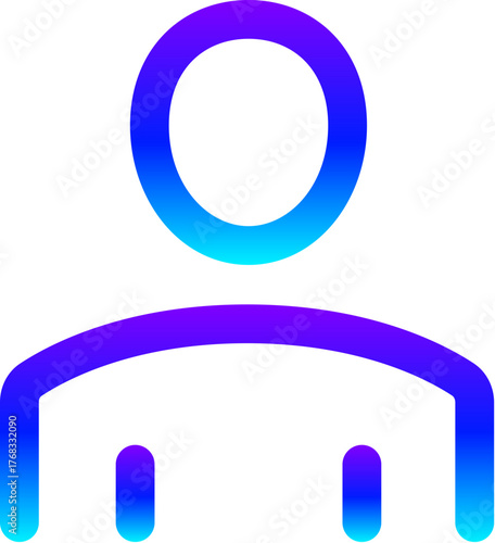 Modern Blue Gradient Line Icon of a User Profile