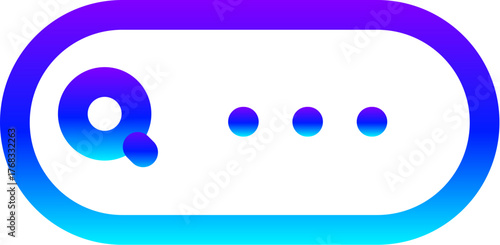 Modern Blue Gradient Line Icon of a Typing Indicator