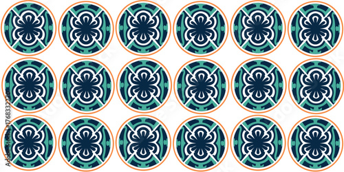 vector illustration traditional ceramic mosaic seamless pattern