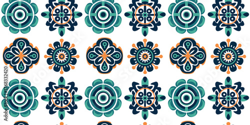 vector illustration arabic ornamental mosaic tiles seamless background