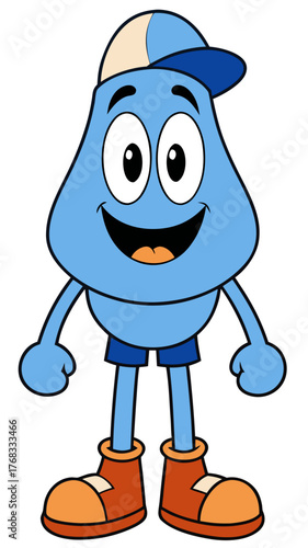 Vector Illustration of a Cheerful, Laughing Cartoon Face

