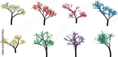 Tree vactor, palm tree vector, set of trees vector