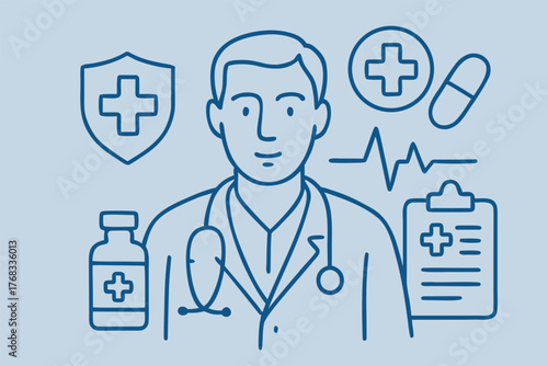 Doctor & Medicine Line Icons
