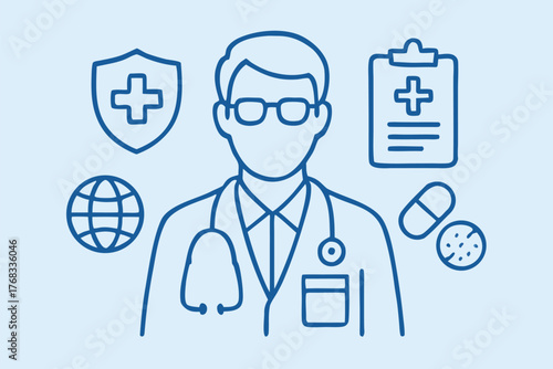 Doctor & Medicine Line Icons